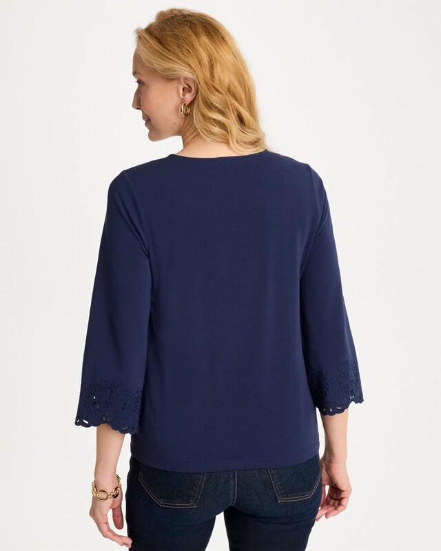 Embroidered Hem Top - image 3